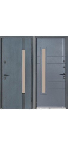 Входные двери Bulat Термо Хаус Kale 705/428 тёмный антрацит / уличный антрацит серый
