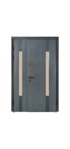 Входные двери Bulat Термо Хаус Kale 706/431 тёмный антрацит/белый атласный 1200 мм