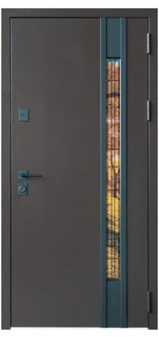 Входная дверь в Дом Magda Doors Т 15.806,1 RAL 8019/Белый супермат