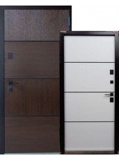 Вхідні двері  в Будинок Magda Doors T.16 / 712 Горіх темний / Білий мат 