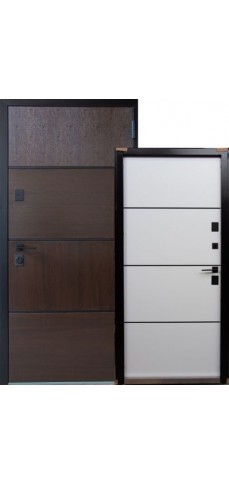 Вхідні двері в Будинок Magda Doors T.16 / 712 Горіх темний / Білий мат