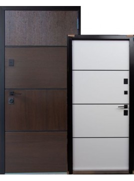 Вхідні двері  в Будинок Magda Doors T.16 / 712 Горіх темний / Білий мат 