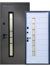Вхідні двері  в Будинок Magda Doors  T.15 / 814  RAL 7024 / біле дерево 