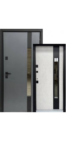 Вхідні двері в Будинок Magda Doors Tип 6.23 800.1 ПЧ Графіт + металік / Оксид білий