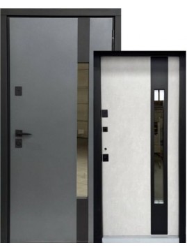 Вхідні двері  в Будинок Magda Doors Tип 6.23 800.1 ПЧ Графіт + металік / Оксид білий 