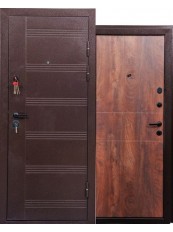 Входные двери  в дом Министерство Дверей Doors АРКАДИЯ медь / спил коньячный