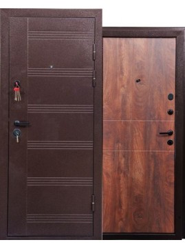 Вхідні двері  в Будинок Міністерство Дверей Doors АРКАДІЯ мідь / спил коньячний 