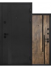 Вхідні двері  в Будинок Міністерство Дверей  Doors САНЖІЙКА Чорна текстура / Спил коньячний