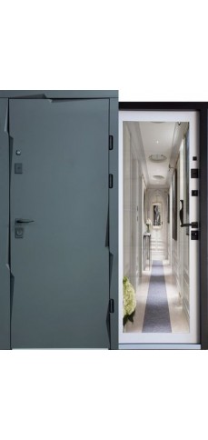 Вхідні двері в Будинок Magda Doors Тип 3.2 / ПЧ 300 Вугілля / Емаль біла з дзеркалом Вхідні двері в Будинок Magda Doors Тип 3.2 / ПЧ 300 Вугілля / Емаль біла з дзеркалом