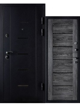 Вхідні двері  в Будинок Міністерство Дверей  Doors ВЕРХОВИНА 2 Чорний муар / Дуб шале 
