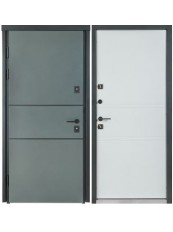 Входные двери Bulat Котедж Kale модель 703/237 metalic grey / уличная белый атласный