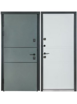 Вхідні двері Булат Котедж Kale модель 703/237 metalic grey / вулична білий атласний