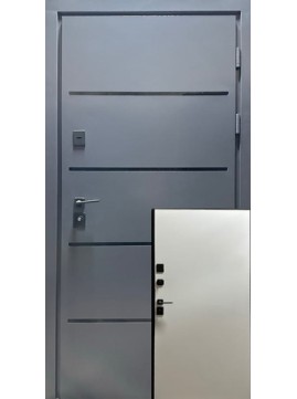 Вхідні двері Редфорт Комфорт ФОРЕСТ ГРЕЙ Вулиця RAL 7024 / Біла шагрень 