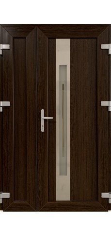 Вхідні двері металопластикові 22-12П полуторні 1200х2050