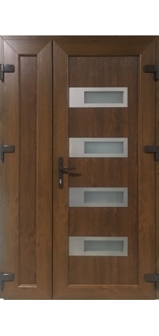 Вхідні двері металопластикові 22-14П полуторні 1200х2050