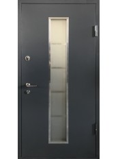 Двері вхідні вуличні бастіон  зі склопакетом метал-мдф 22-113