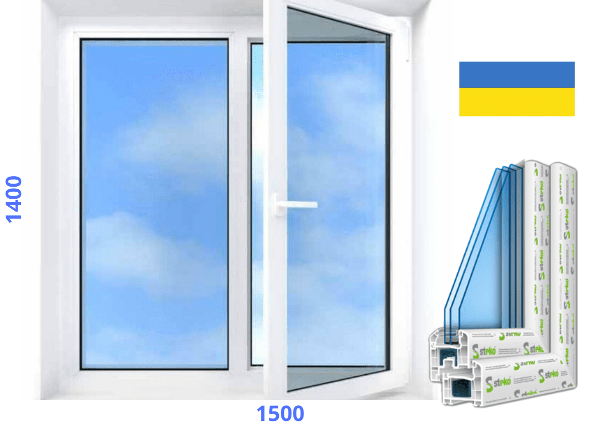цена на пластиковое окно 1500 на 1400 - Сезон Плюс